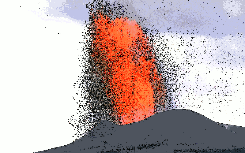 A lava fountain
