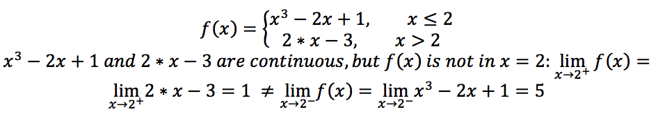 Continuity of piecewise-defined functions