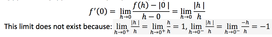 Derivate of a function