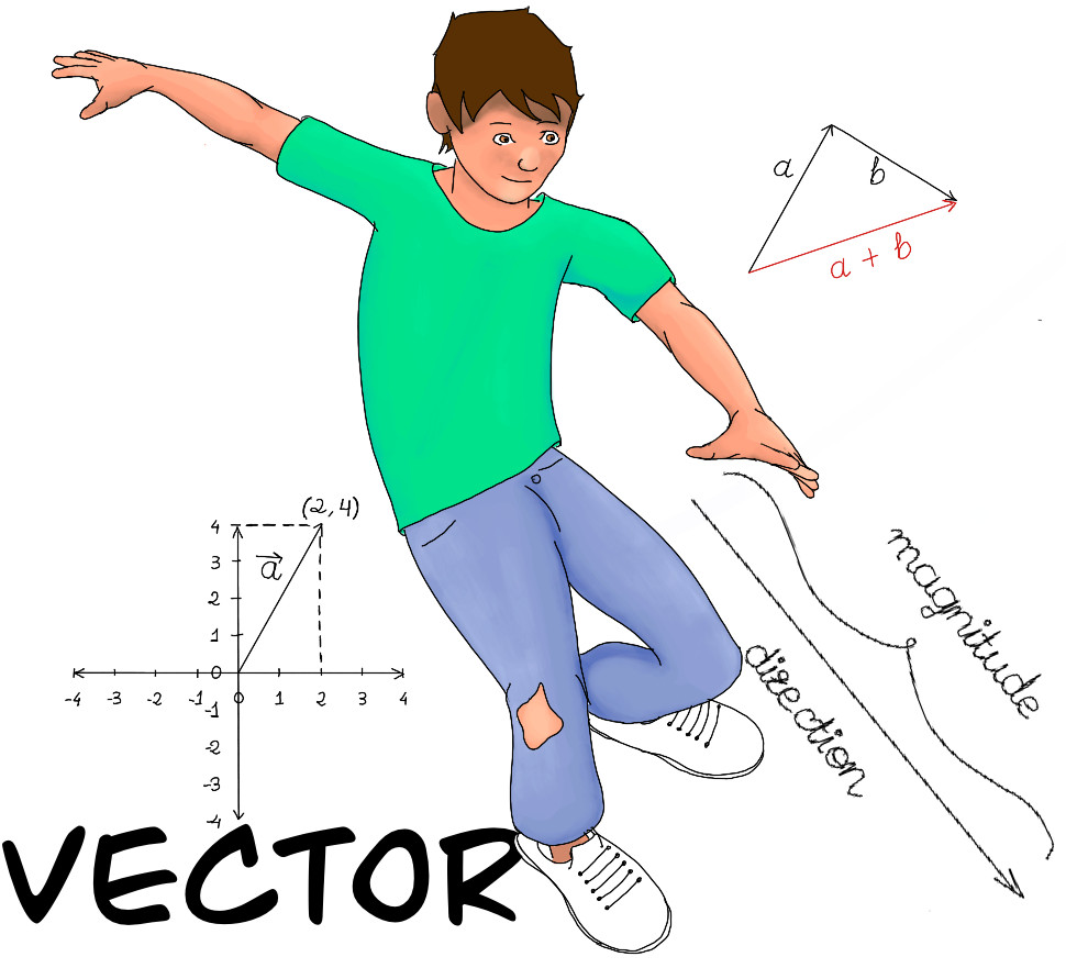 A vector is an object that has both a magnitude or size and a direction