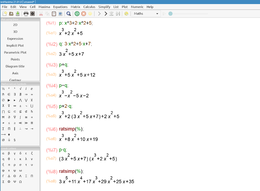 Working with Polynomials with Maxima