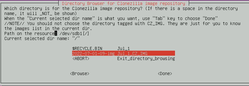 How to use Clonezilla to restore an image