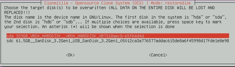 How to use Clonezilla to restore an image