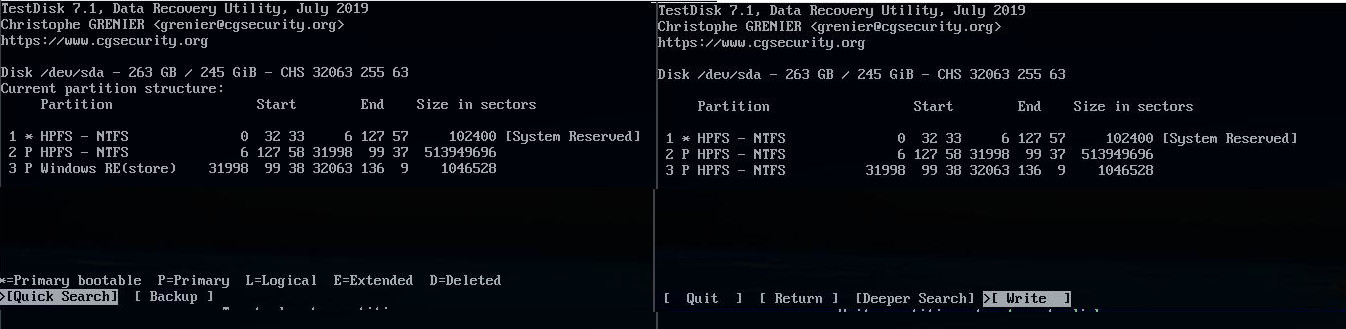 Recover partition tables