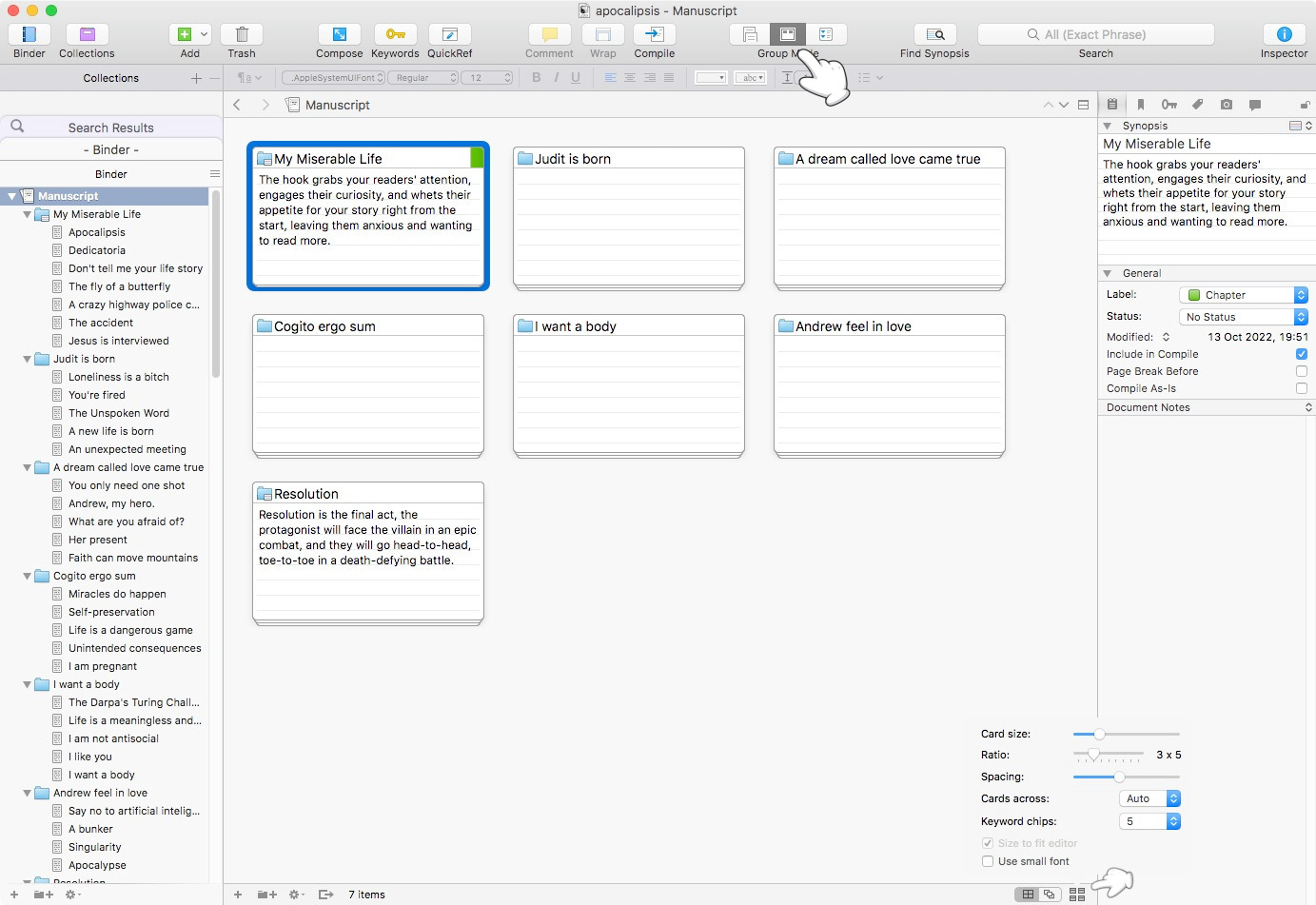 How to outline a novel with Scrivener